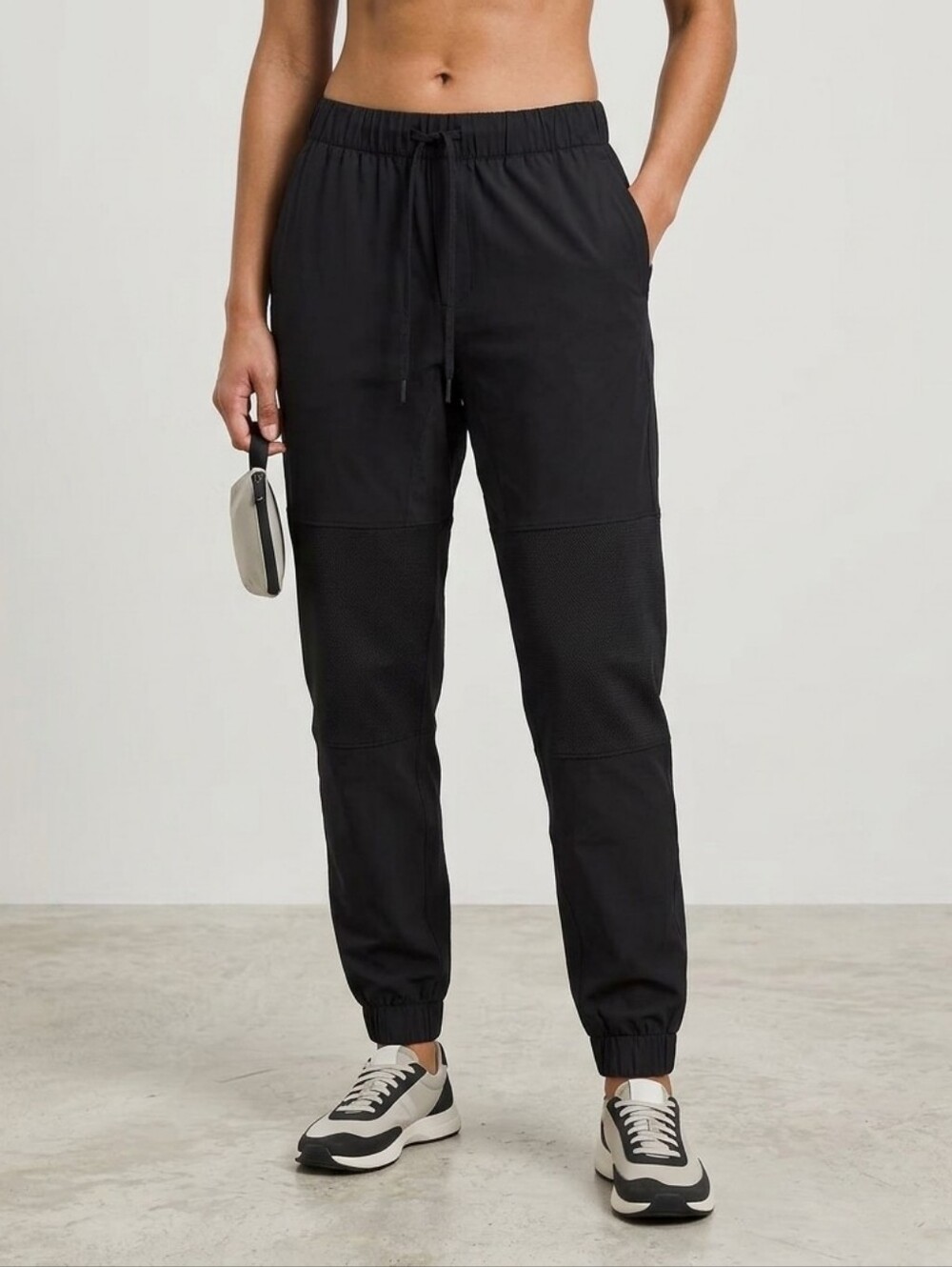 Lululemon Lab Mixed Media Paneled Jogger Pants Black Size 8